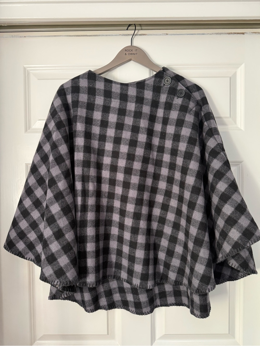 Stormy Kromer Buffalo Plaid Wool Poncho Coat Jacket Fall Winter